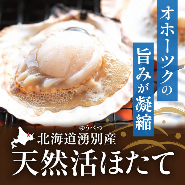 旬の産直品「夏の天然活ほたて」の販売を開始しました。